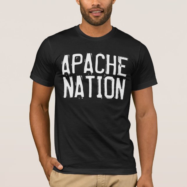 NAÇÃO APACHE, Camisetas pretas de nativos american (Frente)