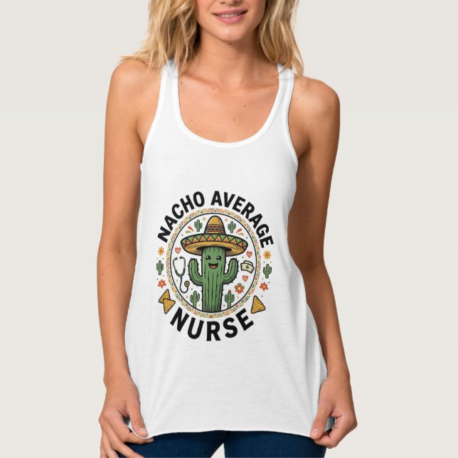 Nacho Average Nurse Cactus Fiesta Camisa Design_1 (Frente)