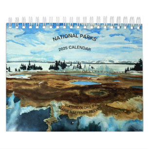 NACIONAL PARKS WATERCOLORS 2025 CALENDÁRIO