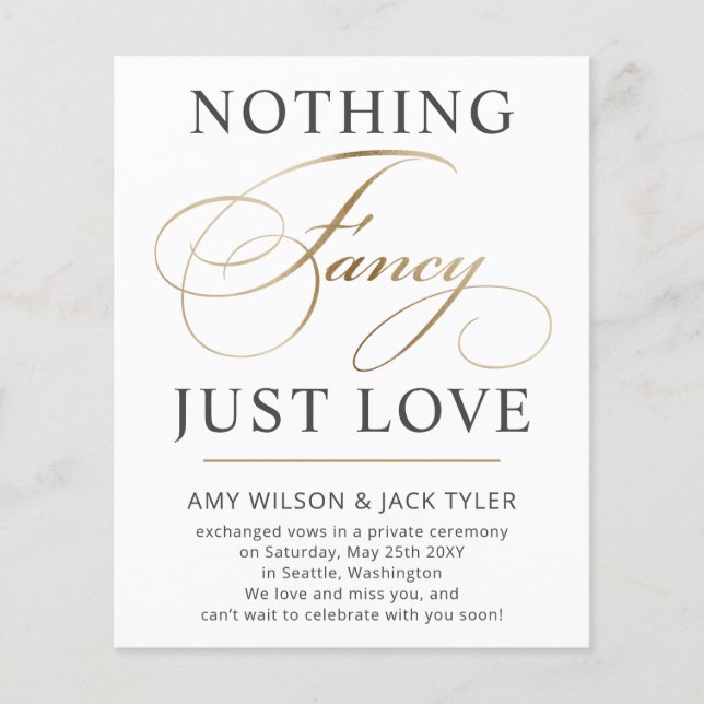 Nada De Rico Adorando Anúncio De Casamento (Frente)