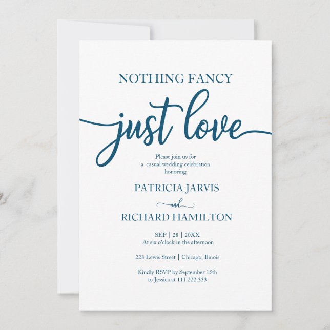 Nada De Rico Apenas Adora Convite Casual De Casame (Frente)