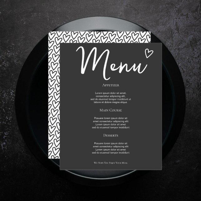 Nada De Rico Apenas Ame O Menu De Casamento Person (Nothing Fancy Just Love Personalized Wedding Menus from Ricaso. Easy add your own custom menu)