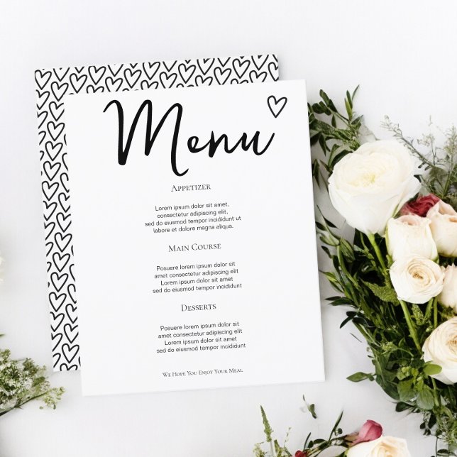 Nada De Rico Apenas Ame O Menu De Casamento Person (Nothing Fancy Just Love Personalized Wedding Menus from Ricaso. Add your own text details)