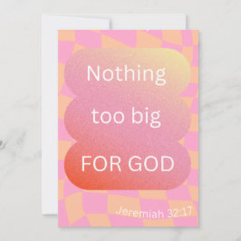 Nada Muito Grande Para Deus Cartão Postal/ Cartão/