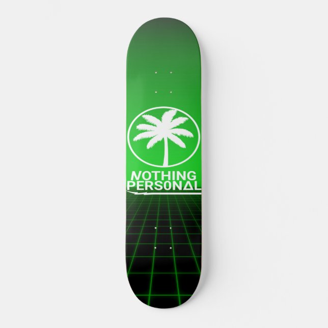 Nada Pessoal Synthwave Grid Skateboard (Frente)