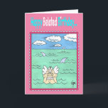 NADADOR COM o cartão de aniversário tardivo dos<br><div class="desc">O nadador não tão experiente começa lamentar faltar uma outra celebração do aniversário neste cartão de aniversário tardivo amusing que é certo fazer muito "acena"!</div>