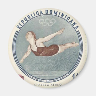 Nadador de Mulher legal mergulha Carimbo Íman ret