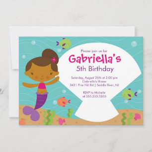 Nadando Sereia Convite de Aniversário