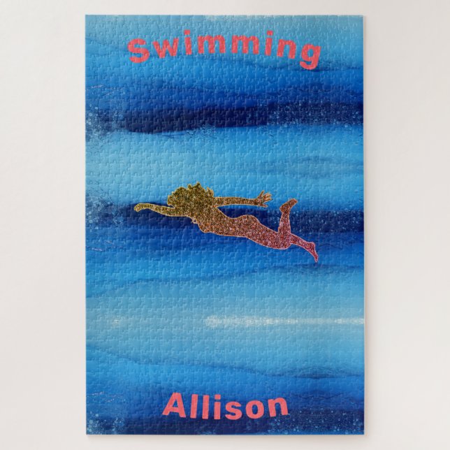 Nadando sob o mar Jigsee Quebra-cabeça (Vertical)