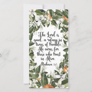 Nahum 1:7, indicador de verso da Bíblia de Aquarel