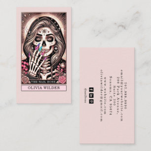 Nail Tech Tarot Card Bush Pink Cartão de visita