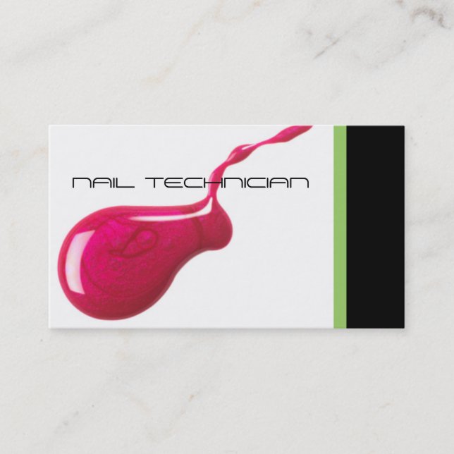 Nail Technician Cartão de visita (Frente)