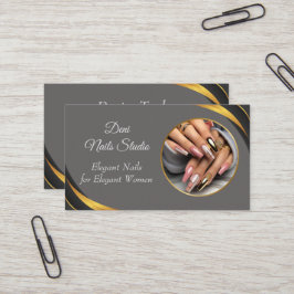 Nail Technician Cartão de visita - Chic, Editable
