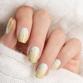 Nail Wraps Brilho Glam Sombreado Dourado