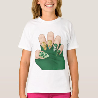 nails hand t-shirt 