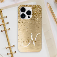 Nam Monograma de Impressão de Glitter Metálico Bru