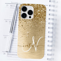 Nam Monograma de Impressão de Glitter Metálico Bru