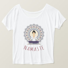 Namaste in Lotus Pose - Yoga Asana T-shirt