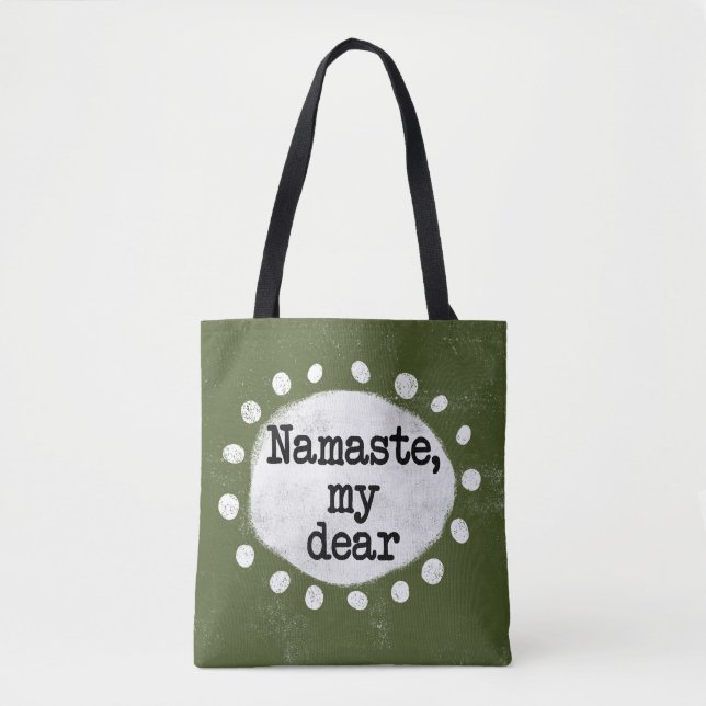 Namaste Meu Querido - Bolsa Tote Verde (Frente)