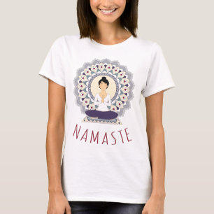 Namaste na pose de Lotus - t-shirt da mulher de