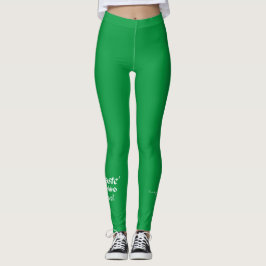 Namaste Sober dirigindo leggings verdes