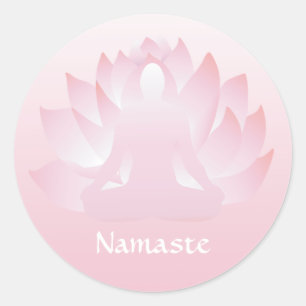 Namaste Yoga Lotus Pose Flor Pink Adesivo