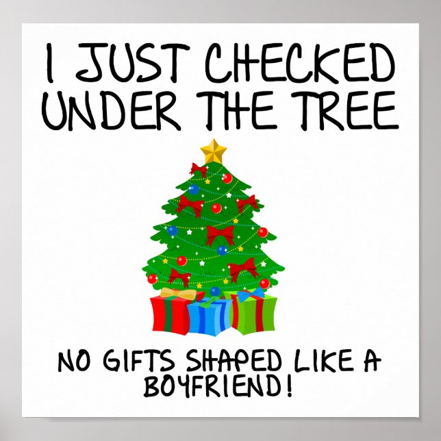 Namorado com formato de presente Poster engraçado (Frente)