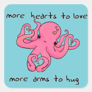 Namorados adesivos do Dia de os namorados Octopus