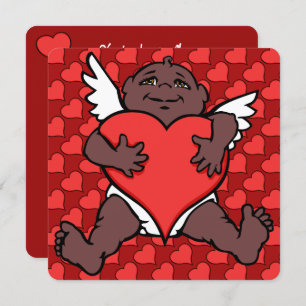 Namorados Convida Cartões Cupidos Africanos Person