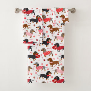 Namorados Dachshund Bath Toalha