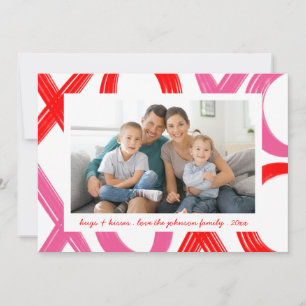 Namorados de Beijos e Abraços Vermelhos Rosa XOXO