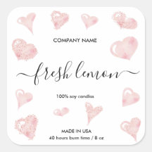 Namorados de etiqueta de velas Amor Coração