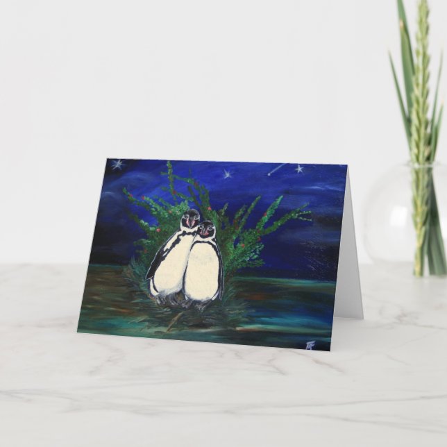 Namorados pinguino - Cartão de saudação (Frente)