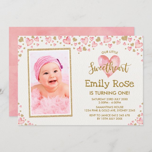 Namorados Swetheart Aniversário Convite A QUALQUER (Frente/Verso)