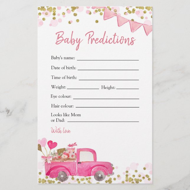 Namorados Truck Sweetheart Baby Predictions (Frente)