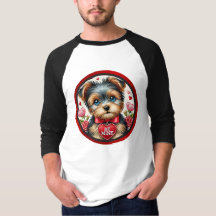 Namorados Yorkie Seja minha camisa gráfica
