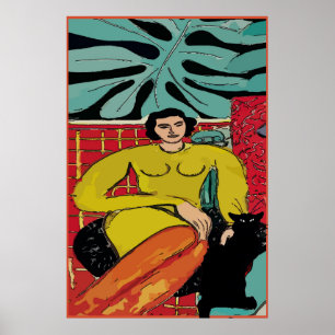 Nancy com Poster de gatos e samambaias