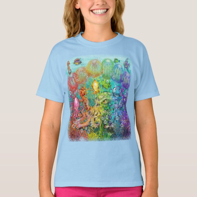 Nanny Octopus e Aqua Babies T-Shirt (Frente)