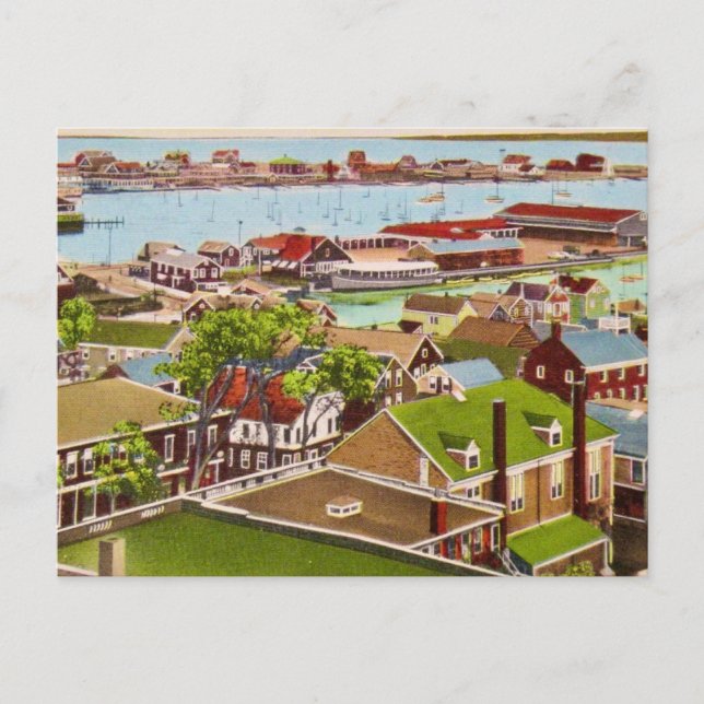 Nantucket IHarbor MA Cartão Postal Antigo (Frente)