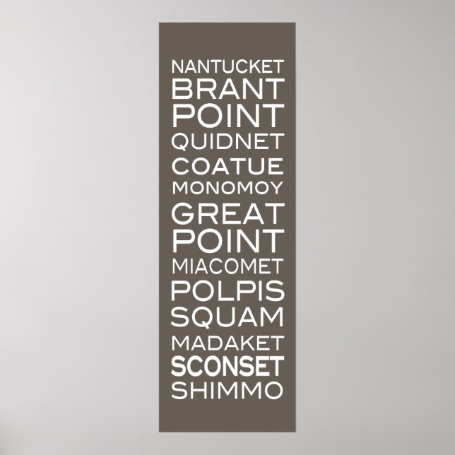 Nantucket Places Poster moderno (Frente)