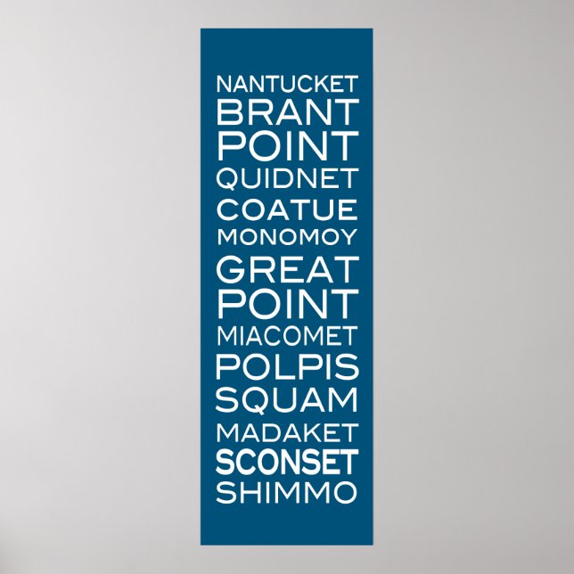 Nantucket Places Poster moderno (Frente)