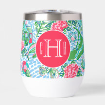 Nantucket Preppy Palm Beach Impressão Monogramed