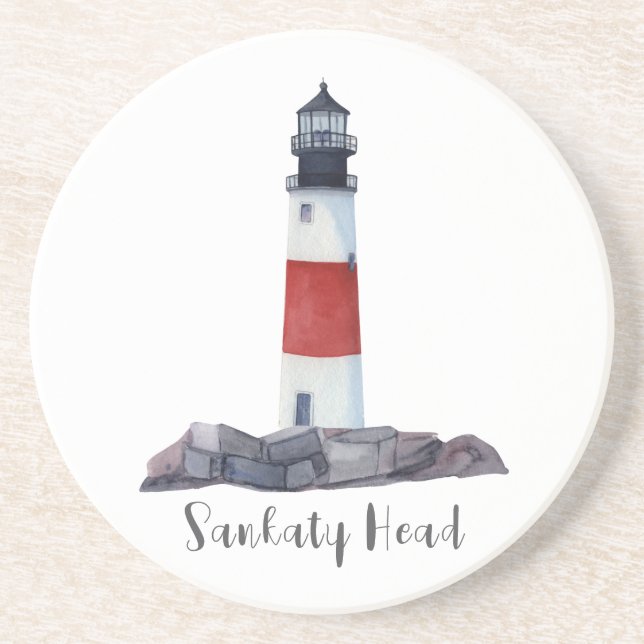 Nantucket Sankaty Lighthouse Porta copos Sandstone (Frente)