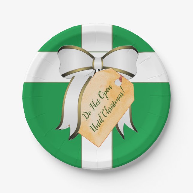 Não Abra Até o Prato de Papel de Natal (Frente)