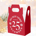 Não Abrir Até A Caixa De Favor De Gable Day De Nat<br><div class="desc">Você está dando alguns favores de natal este ano que precisam de uma caixa de presentes vermelhos festiva, com as instruções rigorosas de que não será aberta até 25 de dezembro? Acabou de encontrar o que estava procurando. Personalize a cor - adicione seu texto ou remova o rótulo branco no...</div>