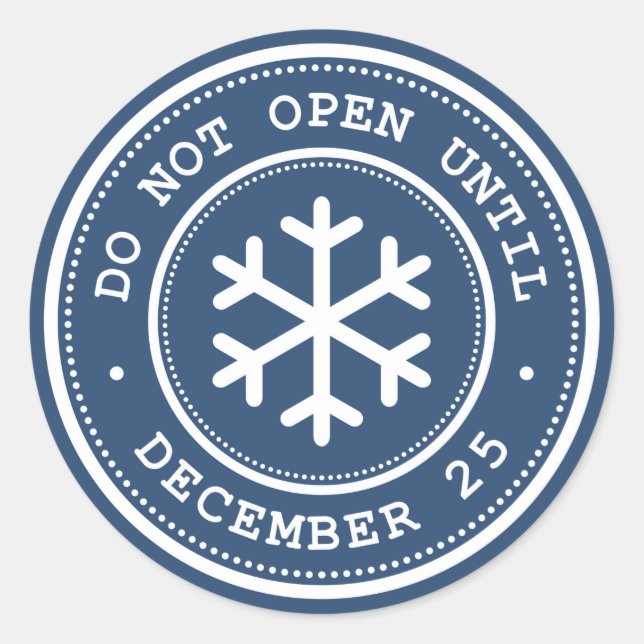 Não Abrir Até A Etiqueta De Presente Branco Azul (Frente)