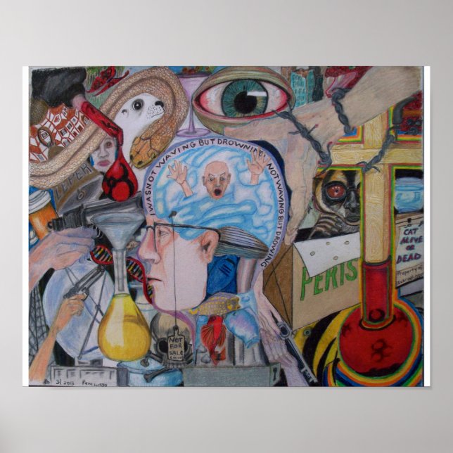 Não acenando, mas afogando Poster de Arte Original (Frente)