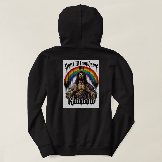 Não Blasfeme Meu Moletom Arco-Íris (Verso do Design)