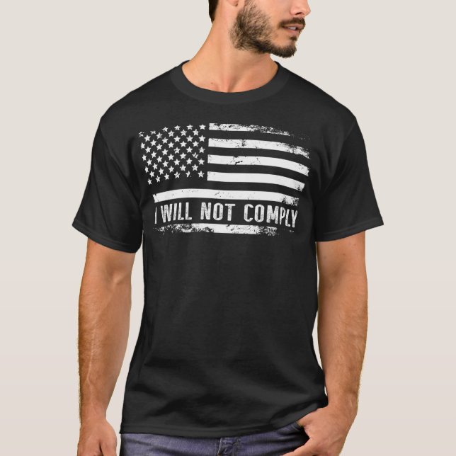 Não Cumprirei A Pullover de Bandeiras dos EUA  (Frente)