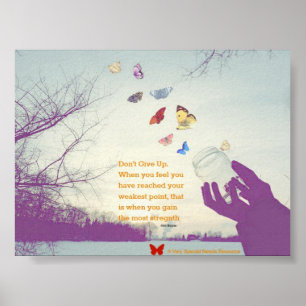 Não dê acima o poster da borboleta